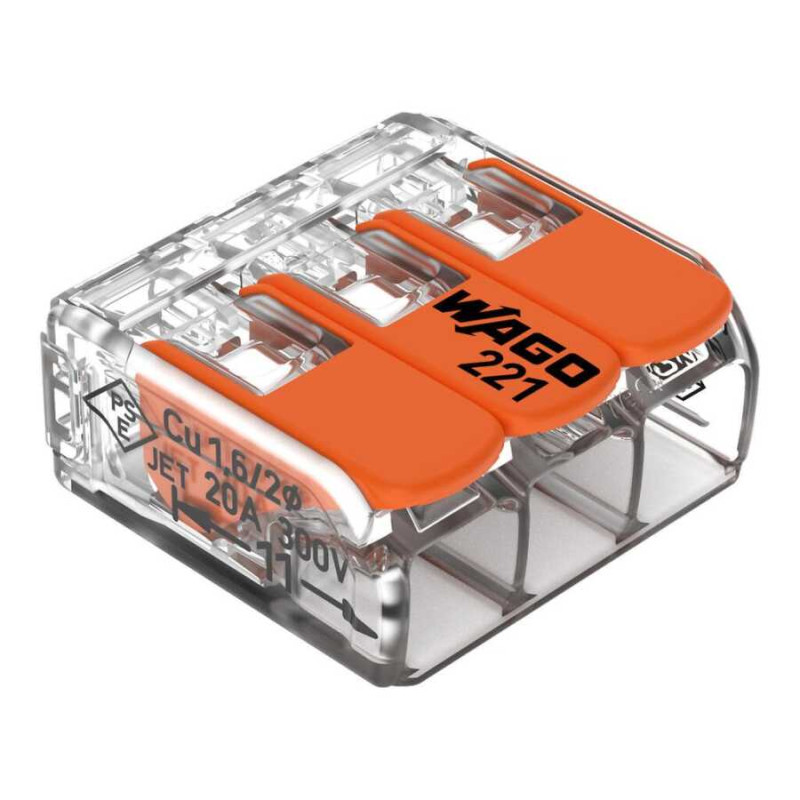 Wago 221-413 Keçirici Şəffaf Qovşaq Terminal Bloku 2X4 mm²